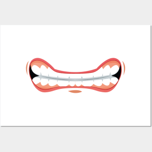 Comic Mouth Teeth funny design gift Posters and Art